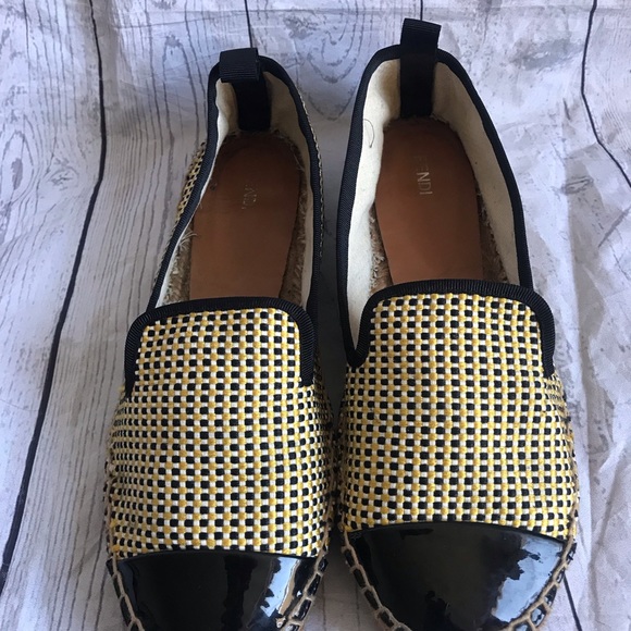 Authentic Fendi checkered Espadrilles Sz 6.5 - Picture 2 of 7